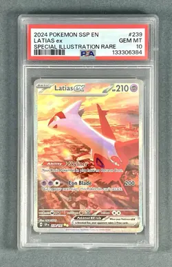2024 Pokemon SV Surging Sparks SSP EN Latias Ex #239/191 PSA 10 - Image 1
