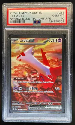 2024 Pokemon SV Surging Sparks SSP EN Latias Ex #239/191 PSA 10 - Image 1