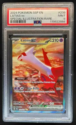 2024 Pokemon SV Surging Sparks SSP EN Latias Ex #239/191 PSA 9 - Image 1