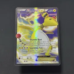 Pokemon TCG Ampharos EX Full Art Card 87/98 XY Ancient Origins Holo LP - Played - Image 1