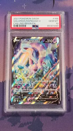 Pokemon TCG Galarian Rapidash V 168/198 Alternate Art Chilling Reign PSA 10 - Image 1