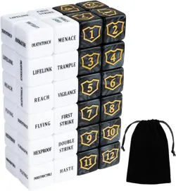 48 Pieces Shield MTG Dice Counters Ability Keywords Counter 16mm, Black - Image 1