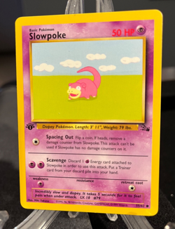 Slowpoke 55/62 1st Edition Pokemon Card Fossil Common 1999 WOTC - Image 1