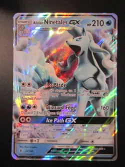 NINETALES GX FULL ART HOLO POKEMON CARD 22/145 GUARDIANS RISING NEVER PLAYED NM- - Image 1
