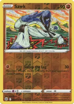 Pokemon - Sawk - 081/172 - Reverse Holo - Brilliant Stars - New - Image 1