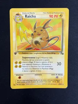 Pokemon Raichu 29/62 Fossil Rara Prima Edizione Wizard ITA Carte Vintage - Image 1