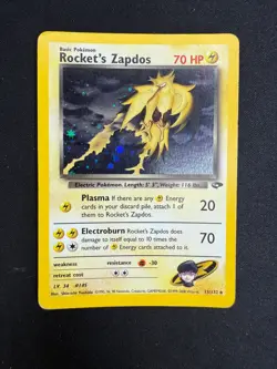 Pokemon Rocket's Zapdos 15/132 Gym Challenge Rare Holo Unlimited Wizards ENG - Image 1