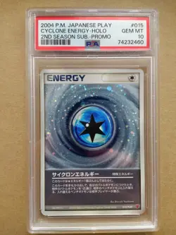 2004 POKEMON JPN PLAY PROMO 2ND SEASON SUBSCRIPTION CYCLONE ENERGY-HOLO PSA 10 - Image 1