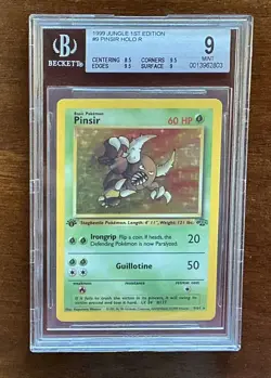 1999 Pokemon Jungle 1st Edition #09 Pinsir BGS 9 - Image 1