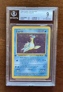 1999 Pokemon Fossil 1st Edition #10 Lapras BGS 9 - Image 1