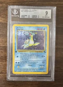 1999 Pokemon Fossil 1st Edition #10 Lapras BGS 9 - Image 2