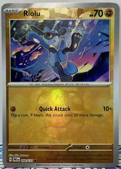 Riolu 50/131 Pokemon TCG Prismatic Evolutions Masterball Holo Near Mint - Image 1