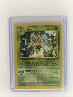 Pokemon Card Beedrill Shadowless Base Set Rare 17/102 Near Mint - Image 1