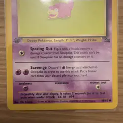 Rare Slowpoke 1st Ed Non Holo Pokemon - TCG 1999 Set Vintage Card 55/62 NM WOTC - Image 3