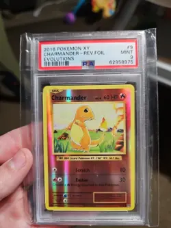 2016 POKEMON XY EVOLUTIONS #9 CHARMANDER-REVERSE FOIL PSA 9 - Image 1