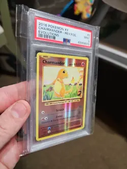 2016 POKEMON XY EVOLUTIONS #9 CHARMANDER-REVERSE FOIL PSA 9 - Image 3