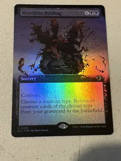 mtg borderless foil Bloodline Bidding, Lorwyn Eclipsed, unplayed - Image 1
