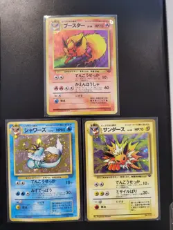 Pokemon Cards - Flareon 136 Vaporeon 134 Jolteon 135 Set Jungle Jap JP Holo Rare - Image 2