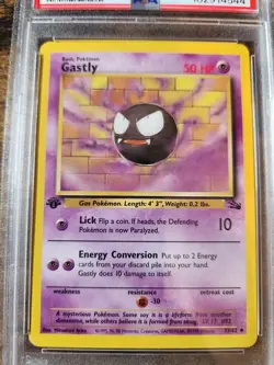 1999 Pokemon Fossil TCG Gastly 1st Edition Common PSA 8 NM-Mint 33/62 - Image 2