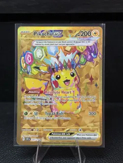 Pikachu EX #247/191 English Pokemon Sv08 Surging Sparks Hyper Rare Gold NM - Image 1
