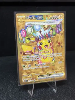 Pikachu EX #247/191 English Pokemon Sv08 Surging Sparks Hyper Rare Gold NM - Image 2