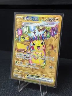 Pikachu EX #247/191 English Pokemon Sv08 Surging Sparks Hyper Rare Gold NM - Image 3