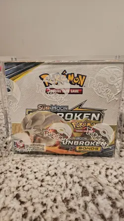 Pokemon Sun & Moon Unbroken Bonds Sealed Booster Box W/ acrylic case - Image 1