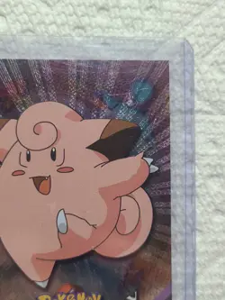 CLEFAIRY #35 - BLACK Logo - Holo FOIL - SERIES 1 - TOPPS POKEMON CARD - NM - Image 4