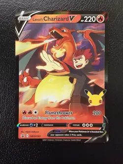 Pokemon TCG Lance's Charizard V Sword & Shield Promo Cards Holo NM - Image 1