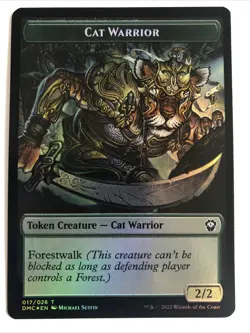 MTG Dominaria United Saproling / Cat Warrior Token Foil 018/017 NM - Image 2