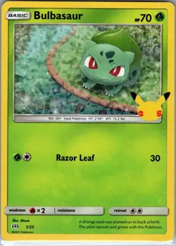 Bulbasaur - 1/25 Holo McDonald's 25th Anniversary Promos - Pokemon Card - NM - Image 1