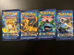 4x Pokemon XY Evolutions Sleeved Booster Packs Art Set Factory Sealed Blister - Image 1