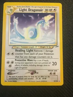 Pokemon TCG - Neo Destiny - Rare - Regular - Light Dragonair 22/105 - LP/MP! - Image 2