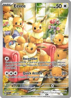 Pokemon TCG - Eevee #188 - Illustration Rare - Temporal Forces - NM - Image 1