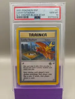 PSA 10 GEM Mint - Lucky Stadium #41 Pokemon N.Y Center - Black Star, Graded - Image 1