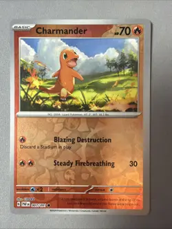 Pokemon TCG * SV Paldean Fates * 7/91 Charmander REVERSE HOLO Common * FRESH PK - Image 1