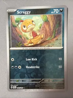 Pokemon TCG * SV Paldean Fates * 60/91 Scraggy REVERSE HOLO Common * FRESH PK - Image 1