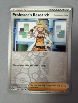 Pokemon TCG * SV Paldean Fates * 87/91 Professor's Research REVERSE HOLO Rare - Image 1