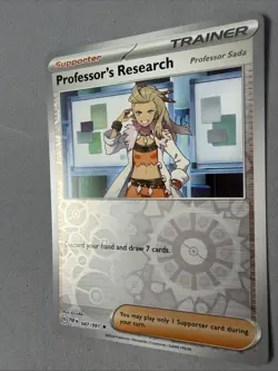 Pokemon TCG * SV Paldean Fates * 87/91 Professor's Research REVERSE HOLO Rare - Image 2