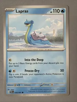 Pokemon TCG * SV Paldean Fates * 16/91 Lapras Common * FRESH PK - Image 1