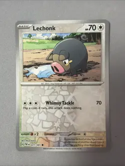 Pokemon TCG * SV Paldean Fates * 71/91 Lechonk REVERSE HOLO Common * FRESH PK - Image 1