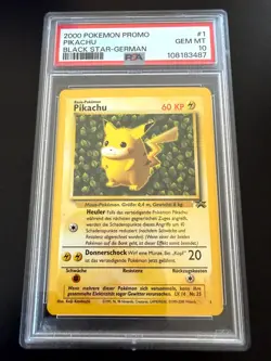 Pokemon Pikachu No. 1 Wizard Black Star Promo PSA 10 GEM MT Deutsch German #1 - Image 1