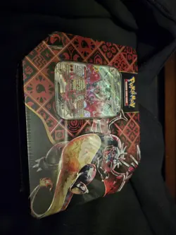 Pokemon TCG: Paldean Fates Shiny Charizard EX Tin Factory Sealed - Image 1