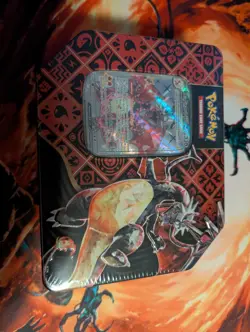 Pokemon TCG: Paldean Fates Shiny Charizard EX Tin Factory Sealed - Image 1