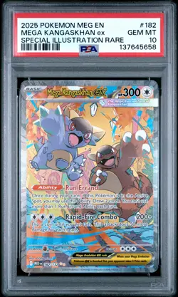 2025 POKEMON MEG SPECIAL ILLUSTRATION RARE #182 MEGA KANGASKHAN EX PSA 10 - Image 1