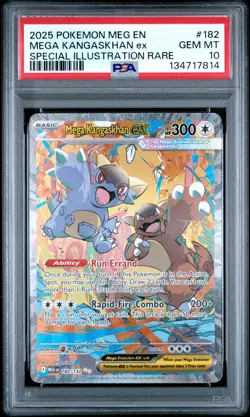 2025 POKEMON MEG SPECIAL ILLUSTRATION RARE #182 MEGA KANGASKHAN EX PSA 10 - Image 1