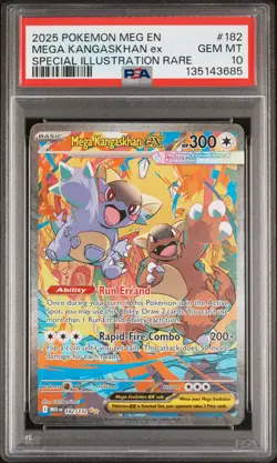2025 POKEMON MEG SPECIAL ILLUSTRATION RARE #182 MEGA KANGASKHAN EX PSA 10 - Image 1