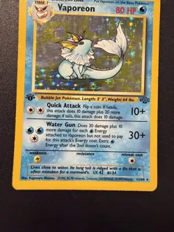 Pokemon TCG Vaporeon Jungle 12/64 Holo Rare 1st Edition Stage 1 Card English - Image 3