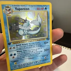 Pokemon TCG Vaporeon Jungle Holo Card 12/64 1st Edition Rare - Image 1