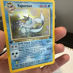 Pokemon TCG Vaporeon Jungle Holo Card 12/64 1st Edition Rare - Image 2